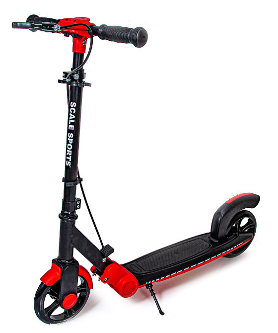 Самокат для детей от 4-х лет Scale Sports SS-19. Ручной тормоз. Черно-красный цвет Одесса - изображение 1