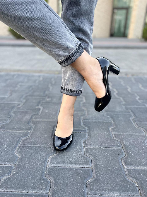 Туфлі жіночі YES MILE чорні еко-лак каблук 6см ( -1) Коломыя - изображение 5