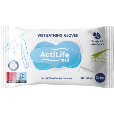 Вологі рукавички для миття всього тіла ActiLife 20 шт (4820174981686) Вінниця