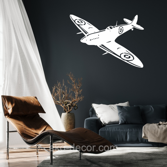 Декоративное настенное Панно «Самолет», Декор на стену 50*35 си, Белый Киев