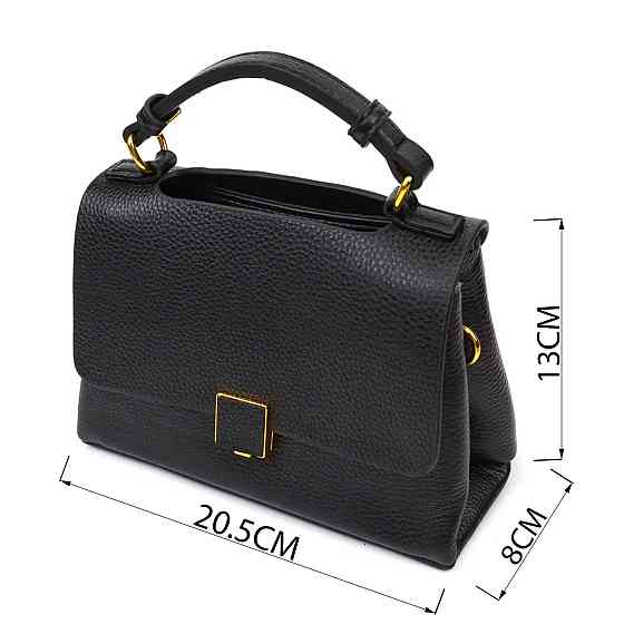 Жіноча стильна сумка з натуральної шкіри 22074 Vintage Чорна Київ