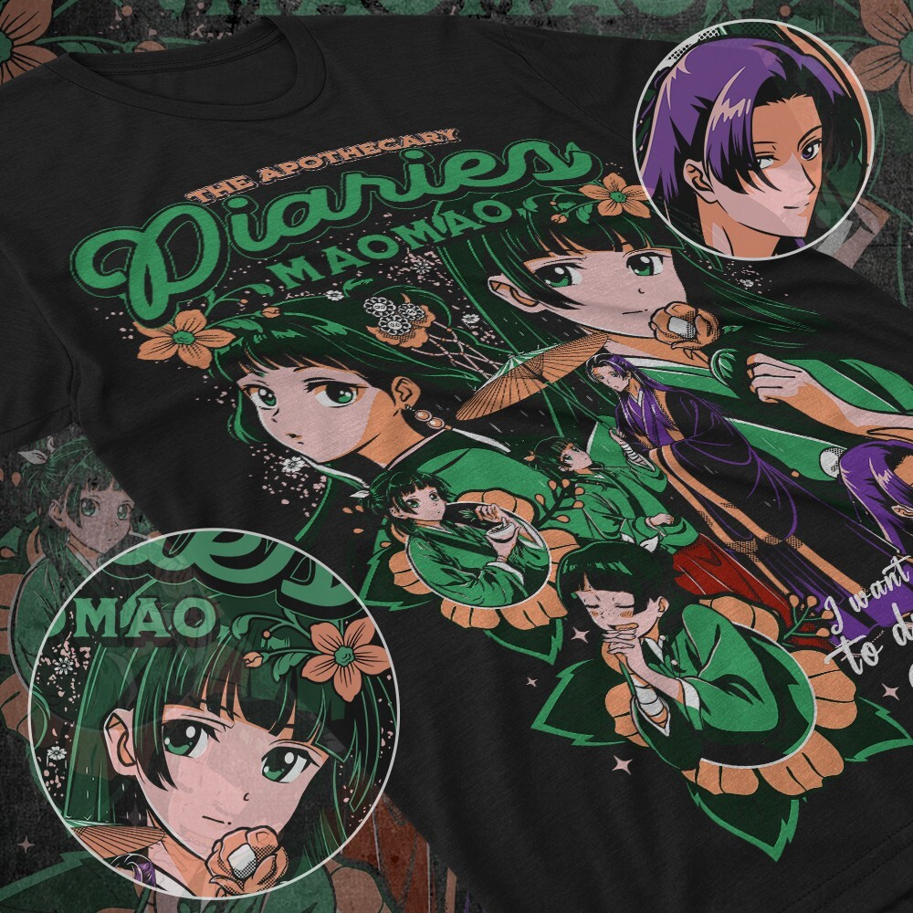 Футболка з аніме принтом Маомао Апотхекарй Діаріес Ессентіал оверсайз (S/M/L) Чорний AnimeJ0906 Дніпро - фото 2