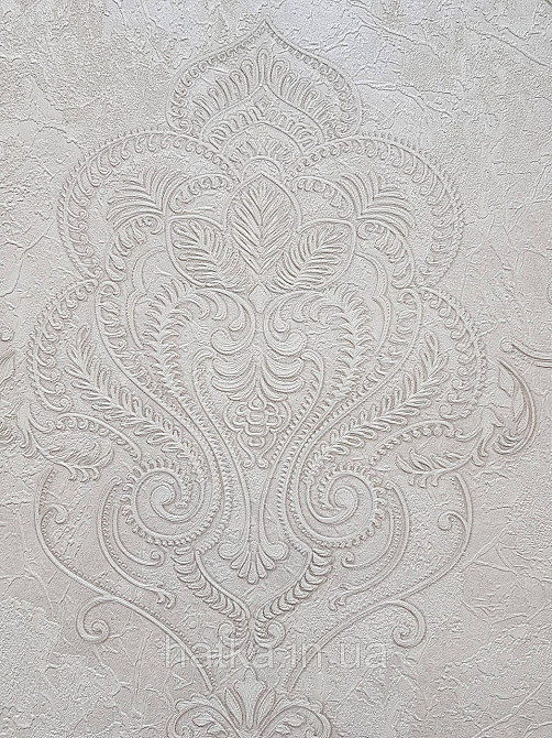 Обои винил на флизелине горячего тиснения DU&KA King1.06х10 вензеля глянцевые текстурные молочные бежевые Киев - изображение 4