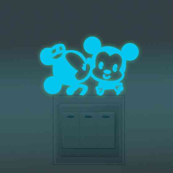 Фосфорна наклейка Міккі Мауси 10 на 5 см блакитний Київ