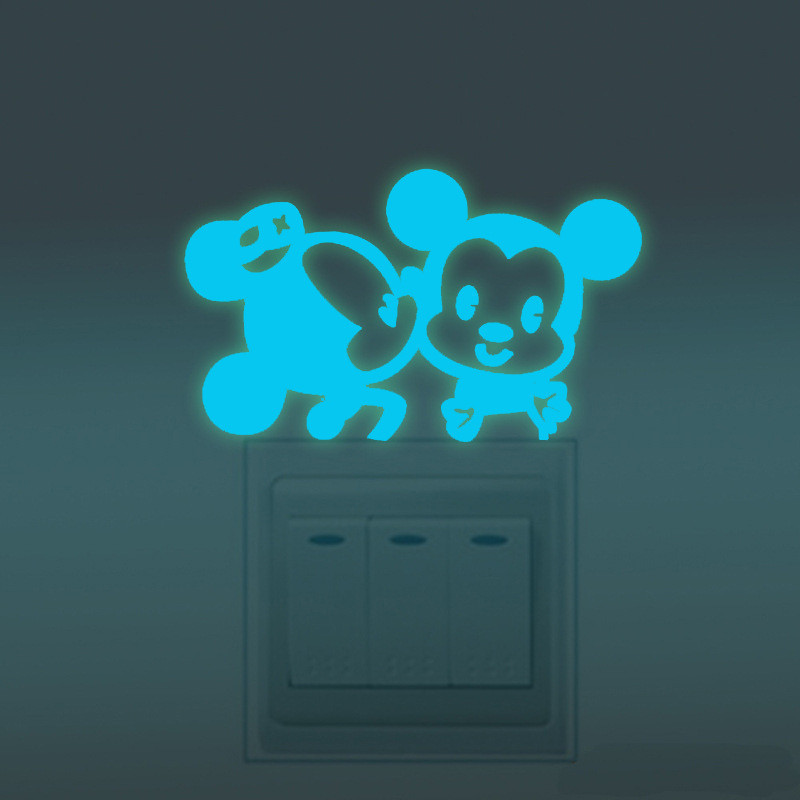 Фосфорна наклейка Міккі Мауси 10 на 5 см блакитний Київ - фото 1