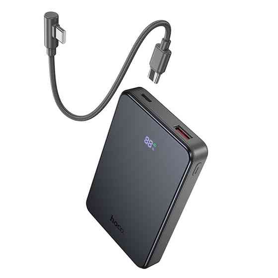 Павербанк 10000 mAh HOCO J170 Starlight 22.5W+PD20W быстрая зарядка кабель в комплекте серый металлик power bank повербанк Одесса