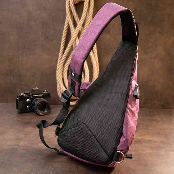 Сумка унисекс через плечо смарт текстильная Vintage 20552 Малиновая Киев