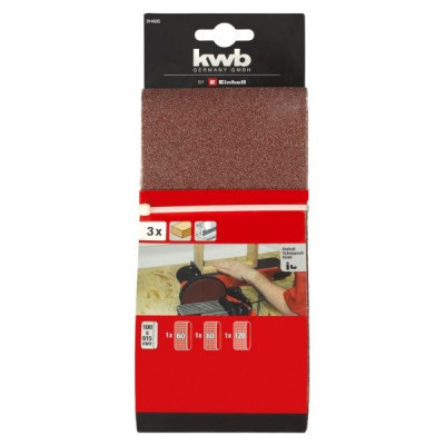Наждачная бумага Einhell лента KWB 100х915 мм, 3 шт (К60/К80/К120) (914605) Винница - изображение 3