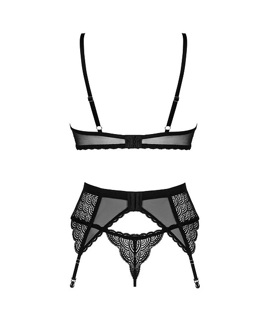 Комплект Obsessive Chemeris 3-pcs set M/L, стринги, пояс для чулок, бюстгальтер Sex Aura Киев - изображение 4