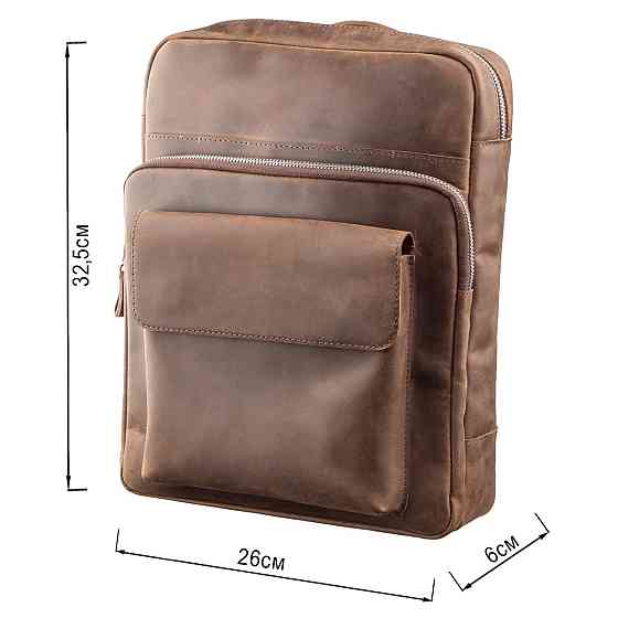 Рюкзак унісекс з матової шкіри SHVIGEL 11175 Коричневий Київ