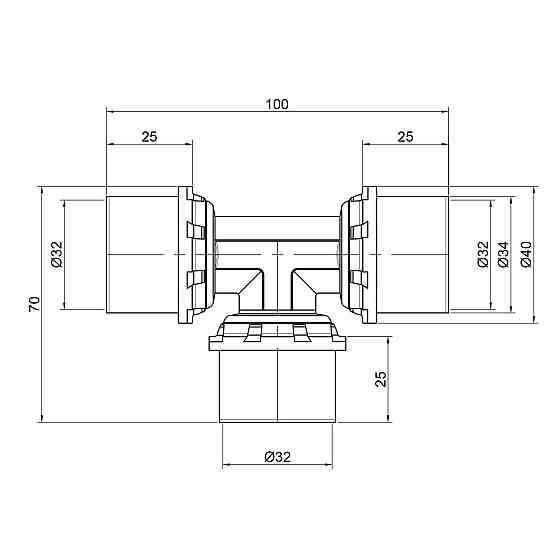Тройник пресс Icma 32х32х32 №406 Киев