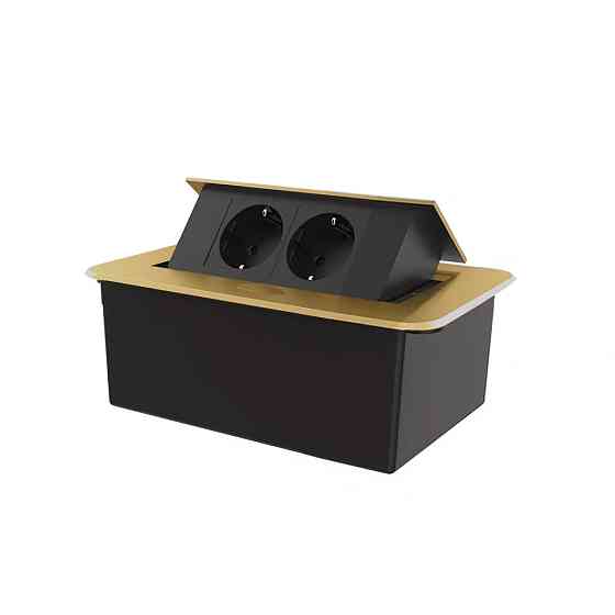 LIVOLO Меблева розетка подвійна LIVOLO золота, вбудована у стільницю, для кухні/офісу/конференц Коломыя