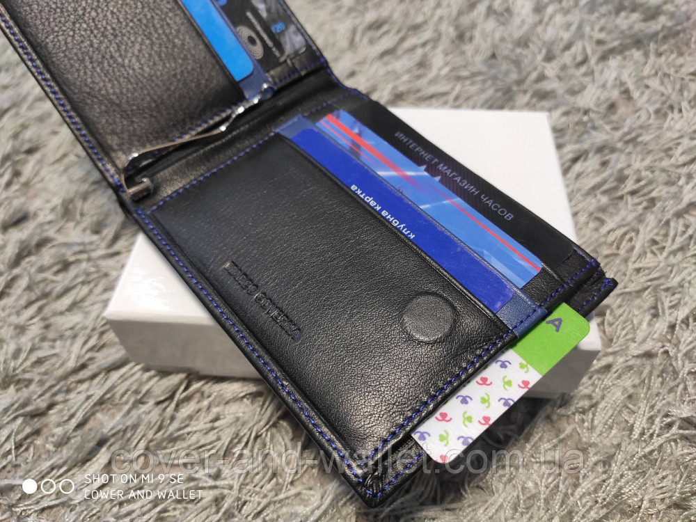 Компактний чоловічий гаманець з зажимом на магнітах із шкіри Marco coverna MC 1008 A Київ - фото 5
