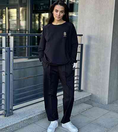 Свитшот женский с принтом трезубец Черный 50/52 Харьков