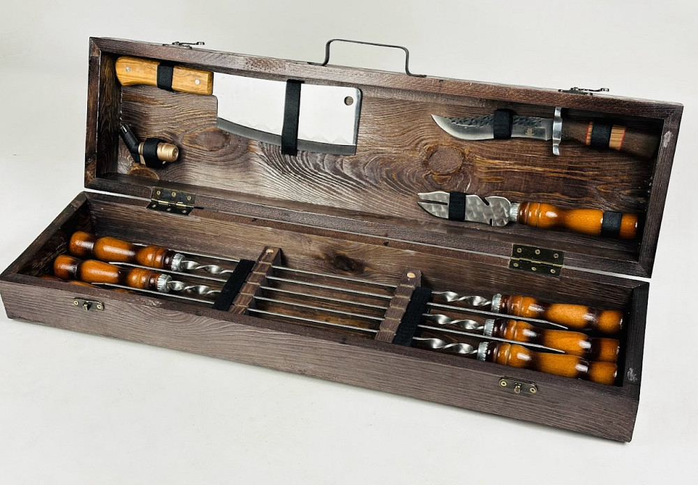 Набори шампурів, Набір шампурів у кейсі "М'ясник Міні" Шампури, вертіла Тернопіль - фото 1