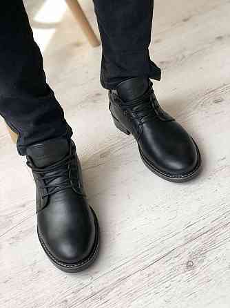 Черевики теплі чорні Crown демісезонні шкіряні на хутрі Харків