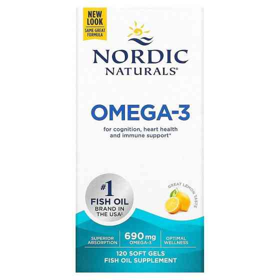 Омега риб'ячий жир Nordic Naturals Omega-3 690 мг 120 капсул Лимон Київ