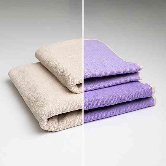 Набір махрових рушників двосторонніх Лаванда 2шт GM Textile 50х90см, 70х140см 400г/м2 (Лавандовий Бежевий) Суми
