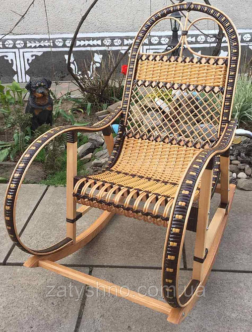 Крісло гойдалка з лози та ротанга | крісло-гойдалка плетена складана | крісло гойдалка з лози більше Київ - фото 1
