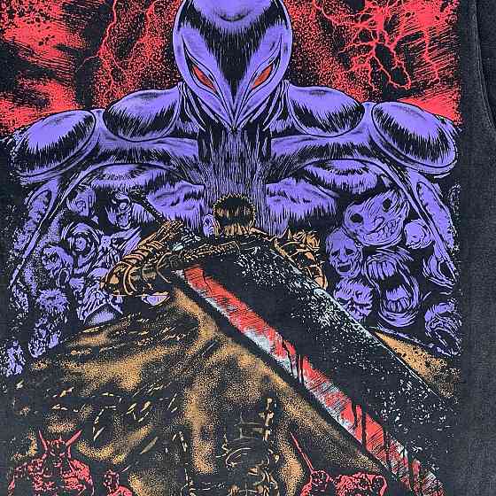 Футболка чоловіча з принтом аніме Берсерк Гутс Доубле Сідед оверсайз (S/M/L) Черний Дніпро