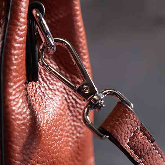 Сумка з шкіряної шкіри з цікавою засувкою Vintage 22417 Коричневий Київ