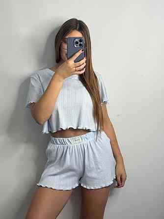 Женский трикотажный комплект для дома Голубой XL-2XL Харьков