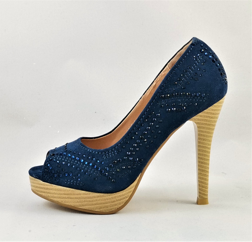 Жіночі Сині Туфлі на Каблуку Шпильке Замшеві Модельні (розміри: 36,37,38,39,40) — 37-3 Дніпро - фото 6