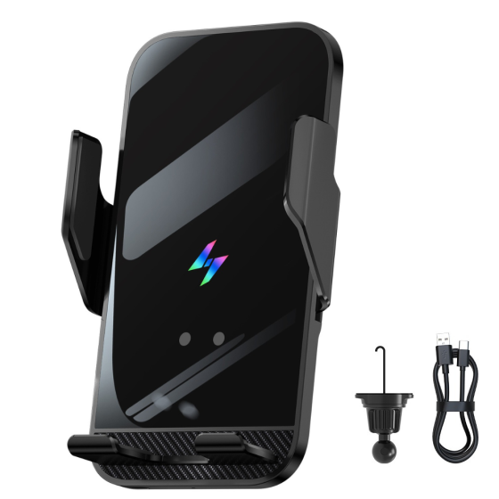 Держатель для телефона,автомобильный с беспроводной зарядкой 15W с функцией автоматического открытия и закрытия,чёрный Каменец-Подольский