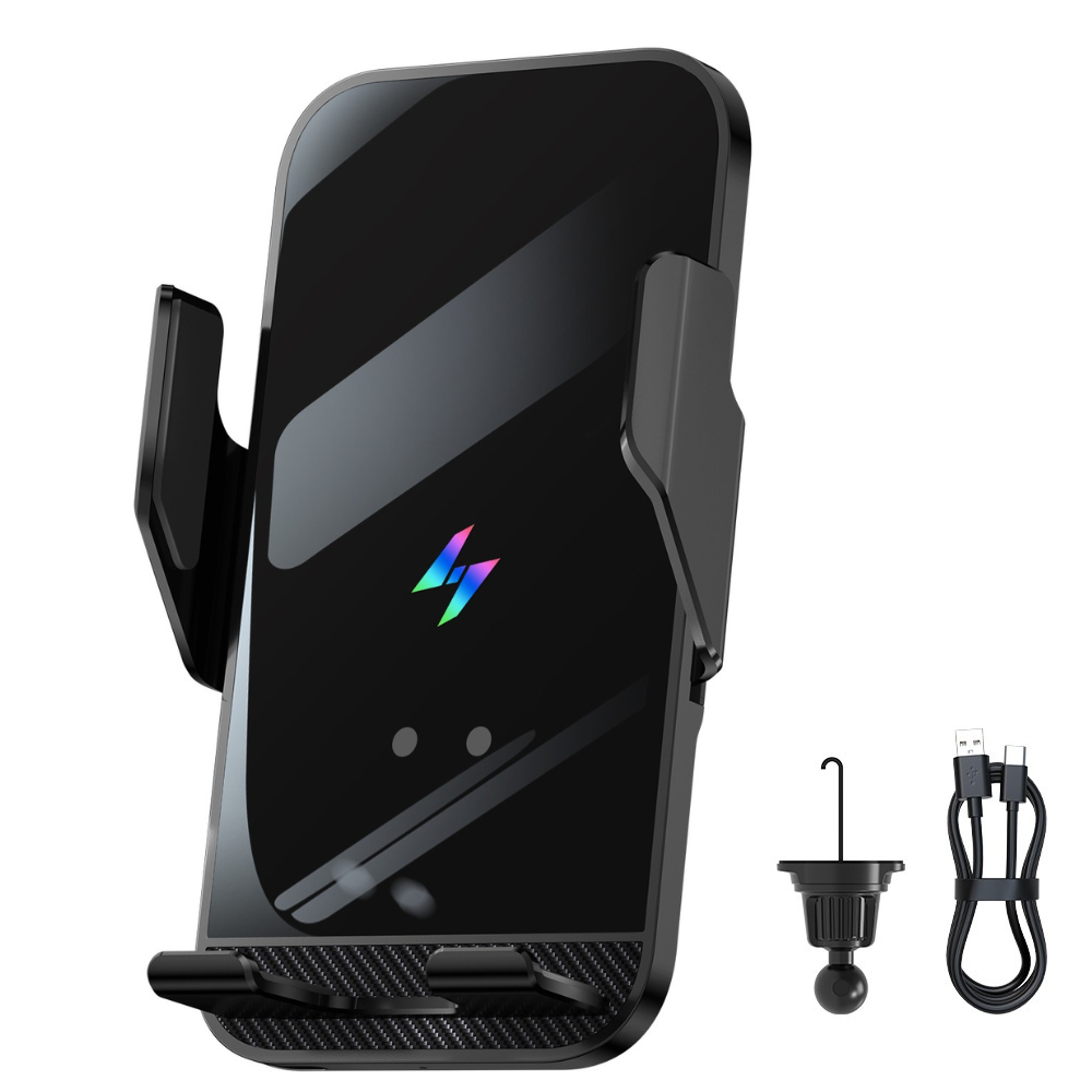 Держатель для телефона,автомобильный с беспроводной зарядкой 15W с функцией автоматического открытия и закрытия,чёрный Каменец-Подольский - изображение 4