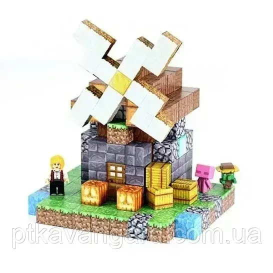 Магнітний конструктор Minecraft млин 174 магнітних блоків Dream World LZCK 070 Хмельницький - фото 1