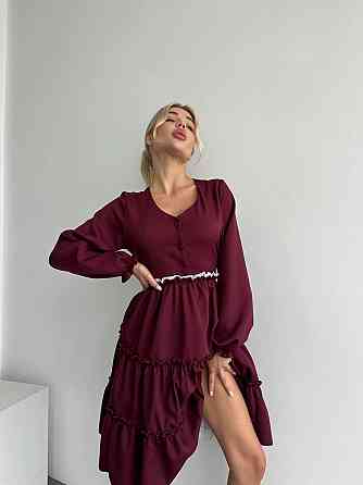 Жіноча базова приталена сукня костюмний креп Бордо Одеса