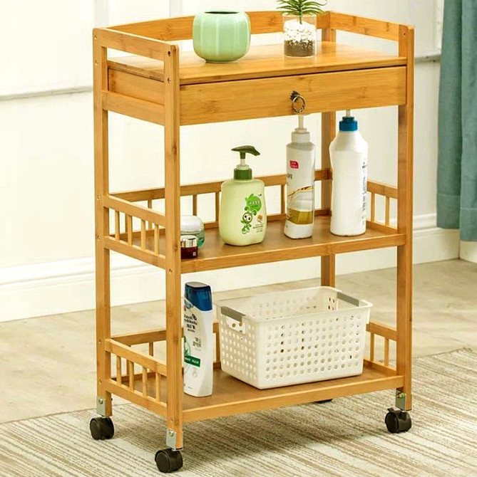 Етажерка для ванної на коліщатах "Файет" каррі Миколаїв - фото 1