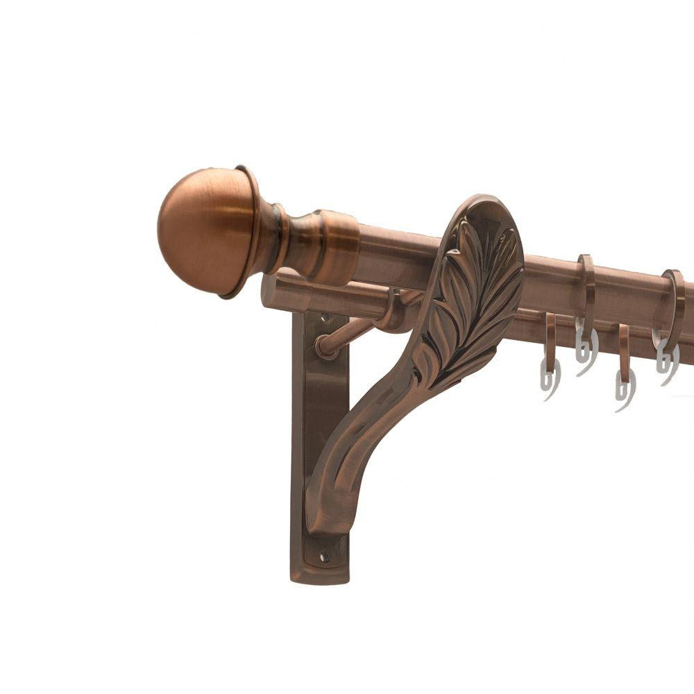 Карниз Orvit Бостон металевий дворядний ретро гладка труба кільце фасонне металеве  Мідь 25\19 мм 200 см (00-00009945) Львів - фото 1