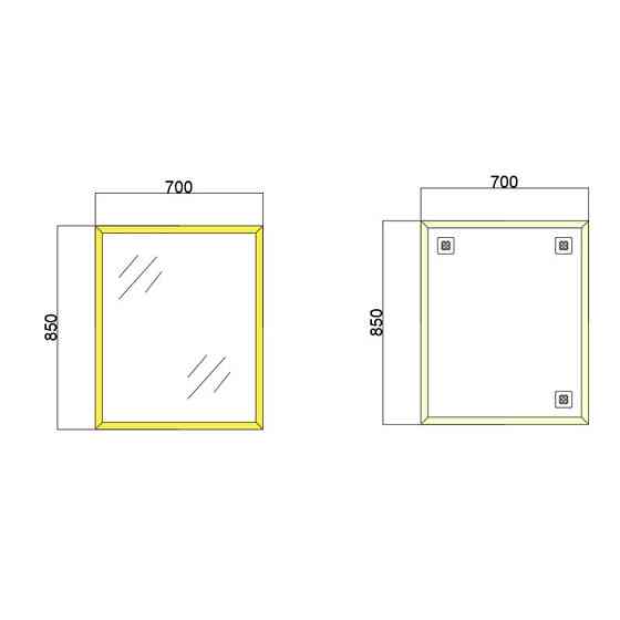 Дзеркало настінне Zerix FONTE MRZ09-60x85-Reverse GOLD прямокутне в золотій рамі   ( 18893 ) Харьков