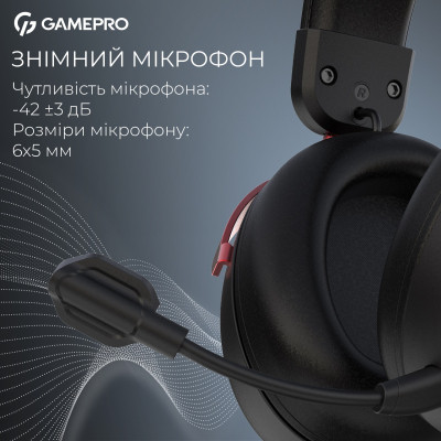 Наушники GamePro Asgard Freya Pro Wireless Black/Red (HSW201BR) Винница - изображение 4