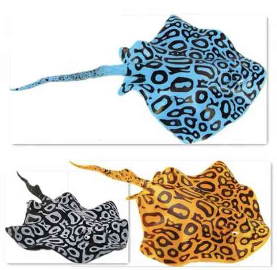 Скат искусственный для аквариума силиконовый люминесцентный светящийся декор в аквариум 16 на 9 см желтый Киев