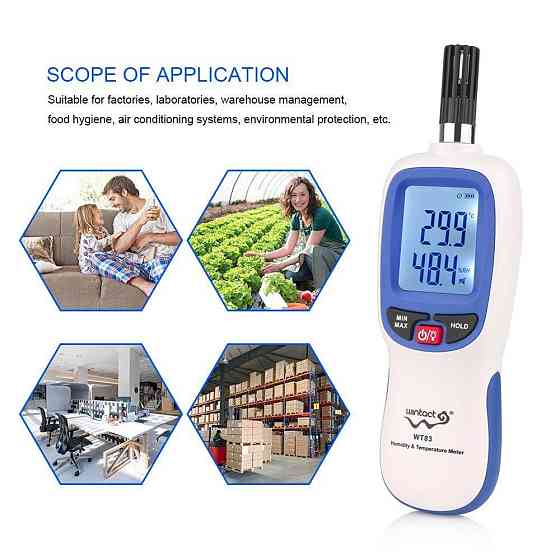 Термогігрометр цифровий Bluetooth 0-100%, -20-70 °C WINTACT WT83B Чернігів