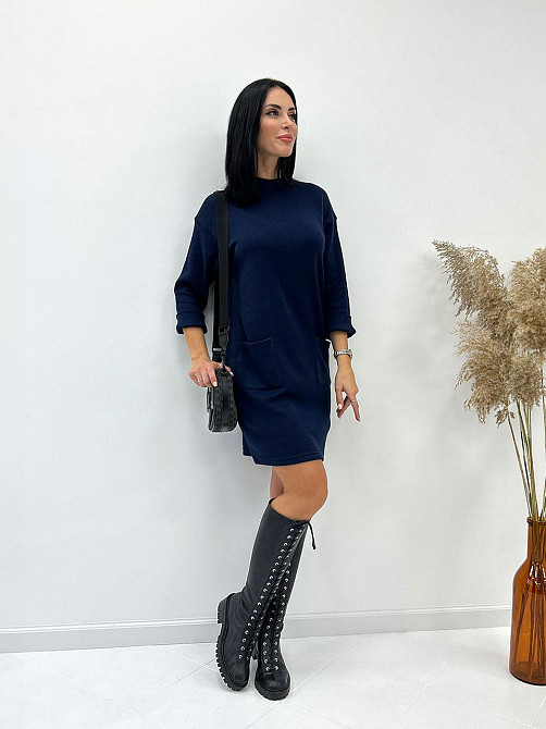 Тепла сукня з двосторонньої ангори "Debra" оптом | Норма Темно-синій, 42-44 Київ - фото 2