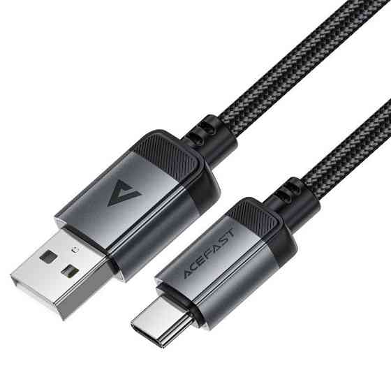 Кабель ACEFAST C20-04 USB-A to USB-C aluminum alloy charging data cable Black Одеса