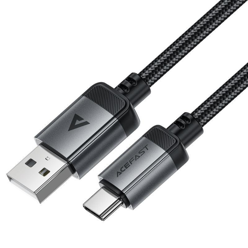 Кабель ACEFAST C20-04 USB-A to USB-C aluminum alloy charging data cable Black Одеса - фото 3