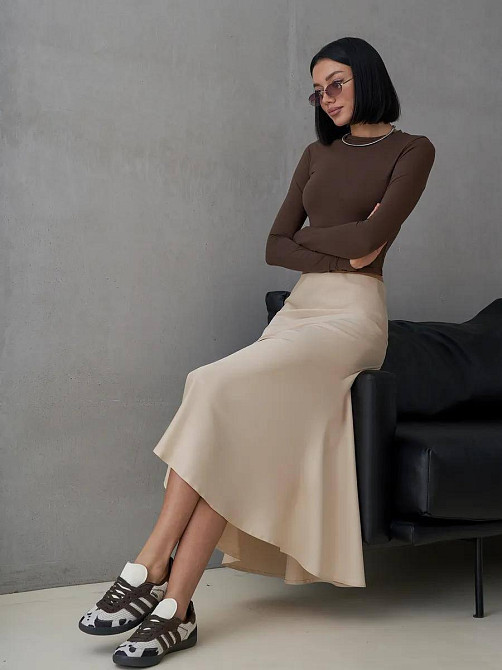 Женская легкая романтичная юбка-миди шелк армани Одесса - изображение 4