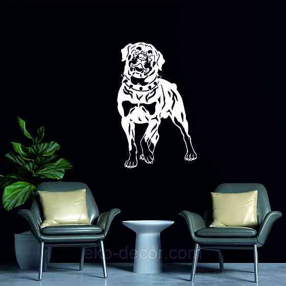 Декоративное настенное Панно «Ротвелер», Декор на стену 90*57 см, Белый Киев