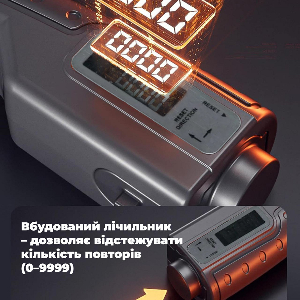 Еспандер кистьовий з лічильником PowerPlay PP-4403 з регульованим навантаженням 10-100 кг. Чорний Кам'янське - фото 8