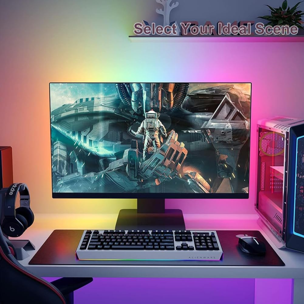 LED-лента TK99SW RGB 5050 1 м USB 5 В, Bluetooth, управление с телефона и пульта, Music Sync для ТВ и монитора Киев - изображение 7