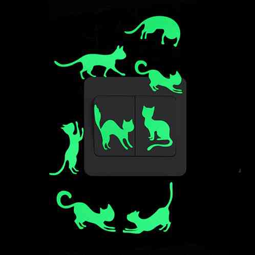 Люминесцентна наклейка с котами 10 на 10 см салатовый Киев