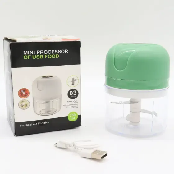 Аккумуляторный мини измельчитель для продуктов 250мл, с USB / Кухонный мини блендер для овощей Коломия