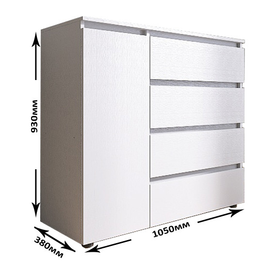 Комод Эверест КЛ-3 Лайт (телескопические) 105х38х93 см Нимфея Альба (DTM-4644) Львов - изображение 2