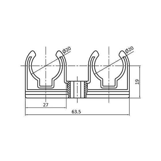 Крепеж PPR Blue Ocean 20 двойной Киев