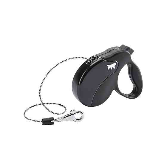 Поводир - рулетка для собак з шнуром Ferplast Amigo Cord (Ферпласт Аміго Корд) 12 х 3 x h 10 см - MINI, чорний Запоріжжя