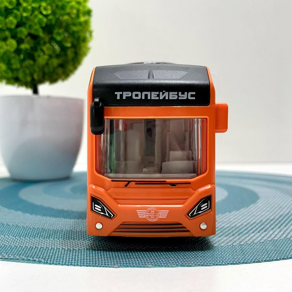 Тролейбус Авто Експерт з інерцією підсвічуванням і звуком відчиняються двері Помаранчевий (26487) Чернигов - изображение 2